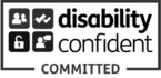 disability confident logo in black on a clear background