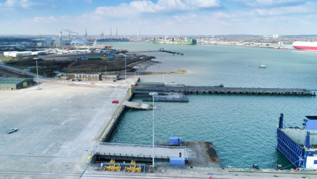 An aerial view of Mulberry Jetty.